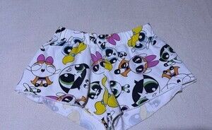 Y2K Powerpuff Girls Cartoon Network Shorts Women S White Character Print Lounge
